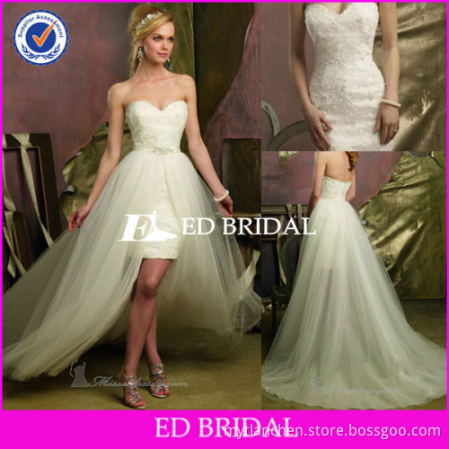 rsw085 2013 new style sweetheart neckline lace appliqued wedding dresses with detachable train